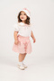 Baby Girl Summer Collar Detailed Muslin Set with Hat as a Gift - 7