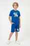 Colorful Capri Print Detailed Boys' Round Neck T-Shirt Top and Bottom Set - 2