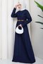 Beli Pensli Belted Denim Dress Dark Blue Hm2896 - 5