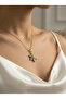 Women's Steel Zircon Stone Rotating Snowflake Necklace - 3
