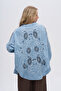 Women's Oversized Kimono with Floral Embroidery and Stone Embellishments