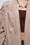 Women's Vertical Wave Bead Embroidered Oversized Kimono with Back and Sleeve Detailing - 2