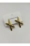 Steel Gold X Earrings - 3