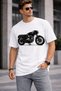 Men's Oversize T-Shirt Black Motor Printed 100% Cotton T-Shirt Comfortable Fit