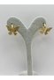 Steel Gold Zircon Stone Butterfly Hoop Earrings - 4