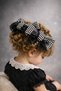 2-Piece Girls' Houndstooth Patterned Lace Detailed Large Bow Hair Clip Stylish Hair Accessory - 2