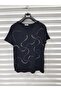 Women's V-Neck Stone Detailed Viscose Blouse - 3