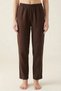 Dark Brown 100% Cotton Muslin Fabric Women's Trousers with Elastic Waist - Women's Hajj Umrah Pants - 6