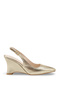 Vega Mia Women's Pointed Toe Open Back Heeled Shoes 00121801 Metallic Gold - 4