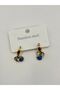 Steel Gold Zircon Stone Evil Eye Earrings - 5