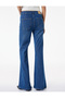 Slim Fit Pocket Detailed Buttoned Spanish Flare Denim Trousers - Flare Jeans - 5