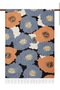 Black Copper Blue Hydrangea Basket Patterned Silk Shawl - 2
