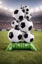 Soccer Ball Balloon Set with Stand Foil Balloon Party Decoration Birthday Football Themed Decor 69-52 cm