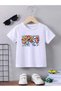 Space Printed 100% Cotton Crew Neck Kids T-Shirt