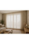 Plain Grek Floor Length Living Room Tulle Curtain Ecru 1/3 Pleat