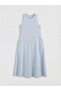 Xside blue crew neck linen blend dress - 3