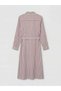 Lcwaikiki Classic Red with Belt Striped Shirt Dress - 2