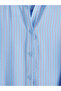Lcw Studio Blue Striped Belted Poplin Shirt Dress - 4