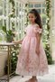 Floral Detailed Long Graduation and Special Occasion Girls Evening Dress 3-4-5-6-7 Years Old 36071Pr