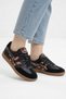 Women's Black Leopard Striped Flat Sole Casual Sports Shoes Nk4154 - 2