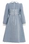 Blue Elegant Tweed Girls Dress with Pearl Buttons 8-15 Age 36446Pr - 4