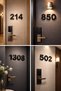 Apartment -Hotel-Wall - Door Numbers from 1 to 16 3 mm Black Plexi 10cm Self-Adhesive - 6