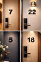 Apartment -Hotel- Wall - Door Numbers from 1 to 9 3 mm Black Plexi 10cm Self-Adhesive - 2