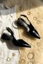 Aura Black Patent Leather (4 cm Heel Length) Pointed Toe Heeled Ballerina Shoes - 4