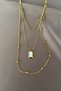 Top Chain Detailed White Baguette Stone 3-Piece Necklace - 3