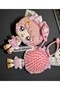 2-in-1 Cute Anime Girl Character Hanging Comb Keychain Bag Accessory Ornament Pink - 2