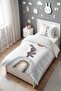 Balloon Rabbit Patterned Single Baby Kids Bedding Set - 3