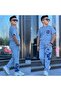 Boy's Floral Patterned 100% Cotton Two-Piece Set - Tracksuit Set 2-Piece Set for Holidays - 2
