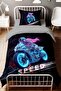 Women's Biker Patterned Single Baby Kids Bedding Set - 2