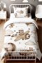 Pilot Teddy Bear Patterned Single Baby Kids Bedding Set - 2