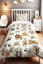 Cheerful Forest Patterned Single Baby Kids Bedding Set