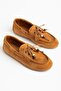 G-03 Tan Suede Beaded String Casual Women's Ballerinas - 4