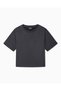 Women's Comfortable Fit Rhinestone Detailed Round Neck Short Sleeve Gray T-Shirt - 5
