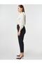 Elastic Waist Skinny Leg Trousers Black - 3