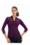 Wide Lace Placket Long Sleeve Elastane Blouse 2176 - 3