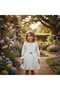 Girl's White Lace Cotton Lined Dress