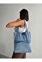 New Season Denim Jean Quality Shoulder Bag with Front Pocket. Length 40 Cm/ Width 35 cm - 2