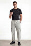 Men's Gray Parachute Fabric Cargo Pants with Pockets, Adjustable Leg Clips, Baggy Pants - 2
