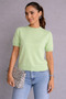 Mint Green Crew Neck Women's Knitwear T-Shirt Mg2703 - 2
