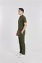 Zulu Model Khaki Green Polo Collar Lycra Men's Doctor Medical Scrubs Uniform Set - 2
