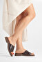 İst T-100 Genuine Leather Flat Sole Slippers - 5