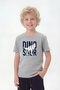 Boy's Crew Neck T-Shirt with Print Detail and Short Sleeves - 3