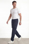 Men's Navy Blue Parachute Fabric Baggy Trousers with Cargo Pockets and Adjustable Leg Clips - 6