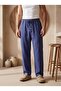 Linen Indigo Baggy Fit Men's Trousers - 2