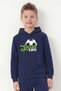 Hooded Kangaroo Pocket Sweatshirt for Boys with Print Detail - 3
