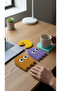 Handmade Punch Embroidered Set of 4 Pac-Man and His Ghosts Coasters - Retro Gamer Gift - 6